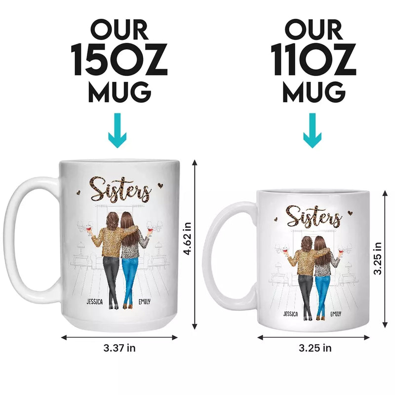 Custom Name Sister Gifts for 50 Years - Personalized Mugs