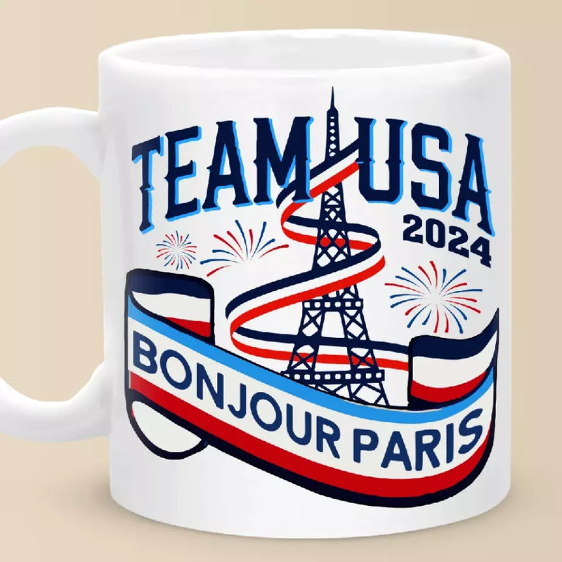 Team USA 2024 Paris Celebration Gifts - Bonjour Paris Mugs