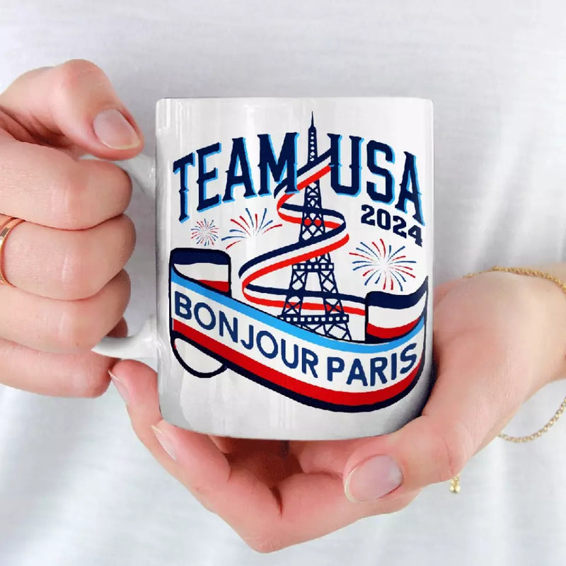 Team USA 2024 Paris Celebration Gifts - Bonjour Paris Mugs