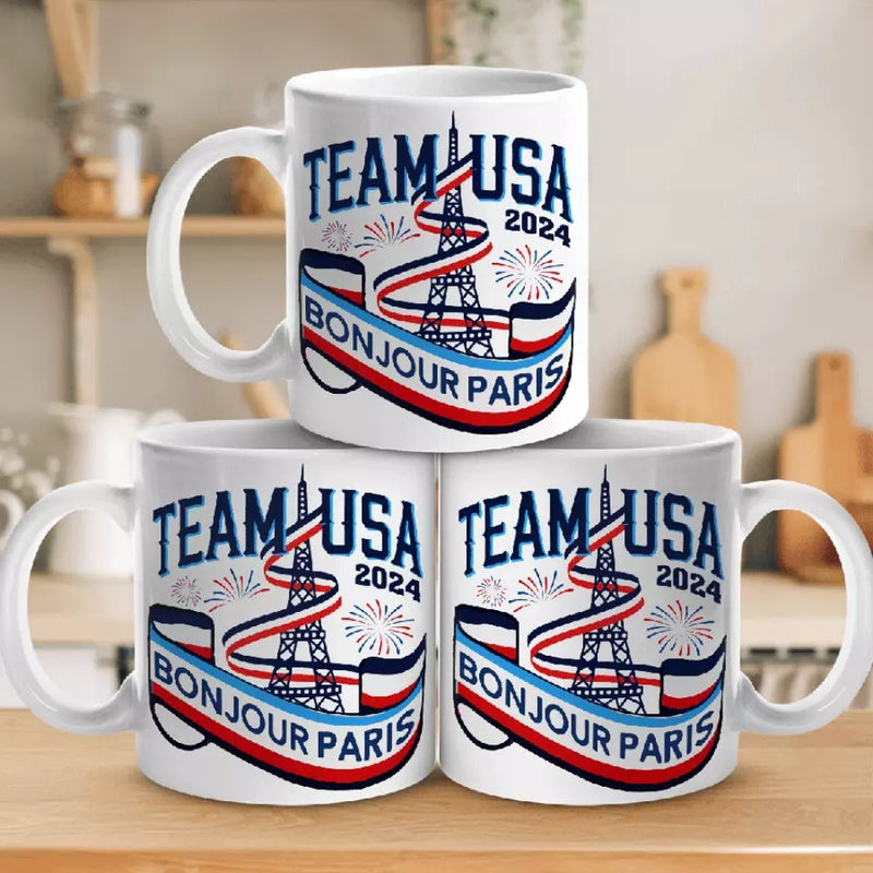 Team USA 2024 Paris Celebration Gifts - Bonjour Paris Mugs