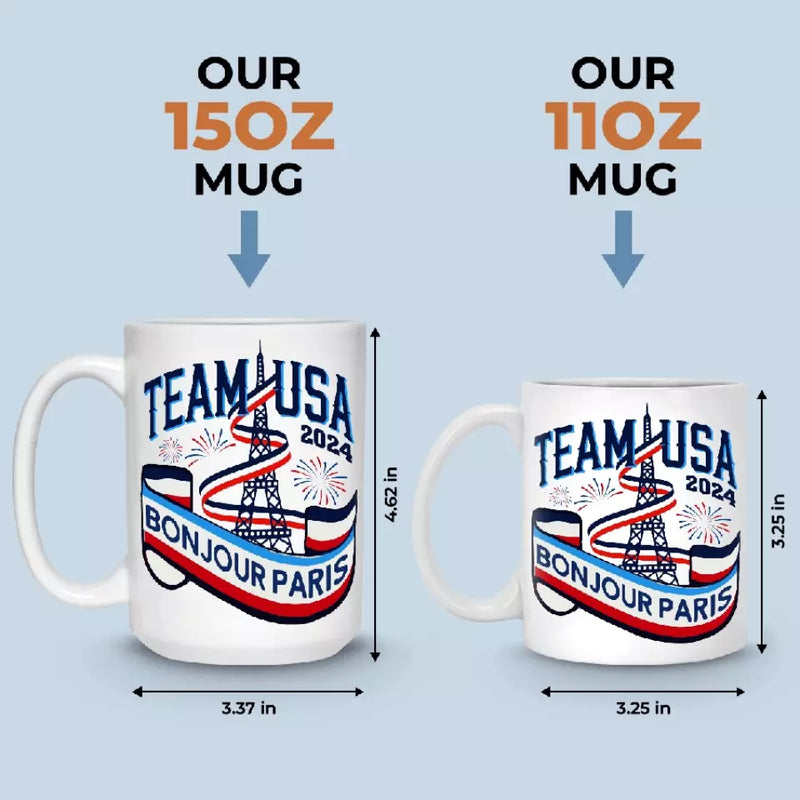 Team USA 2024 Paris Celebration Gifts - Bonjour Paris Mugs