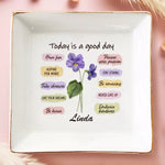Custom Name Inspirational Floral Gifts - Personalized Jewelry Dish