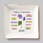 Custom Name Inspirational Floral Gifts - Personalized Jewelry Dish