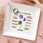 Custom Name Inspirational Floral Gifts - Personalized Jewelry Dish