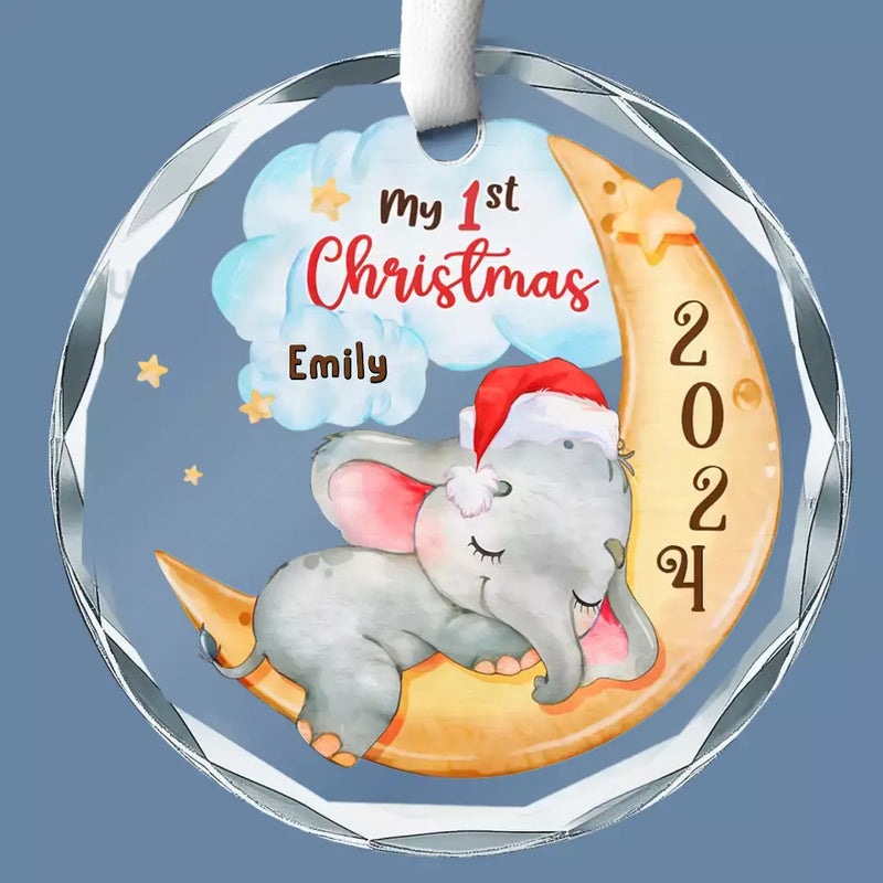 You’re Part Of Me, My Little One - Family Personalized Custom Circle Glass Ornament - Christmas Gift For Baby Kids, Newborn Baby
