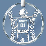 Custom Name Number Baseball Gifts for Players - Personalized Glass Ornament