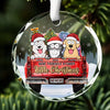 I Believe In Santa's Paws - Dog & Cat Personalized Custom Circle Glass Ornament - Christmas Gift For Pet Owners, Pet Lovers