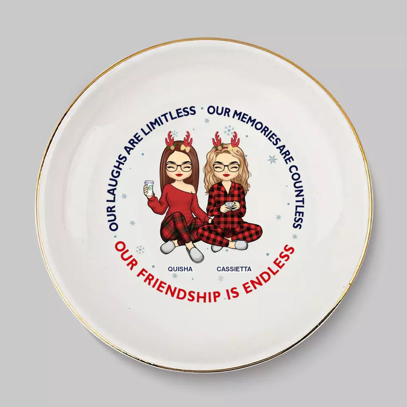 Custom Name Friendship Gifts for Best Friends - Personalized Jewelry Dish