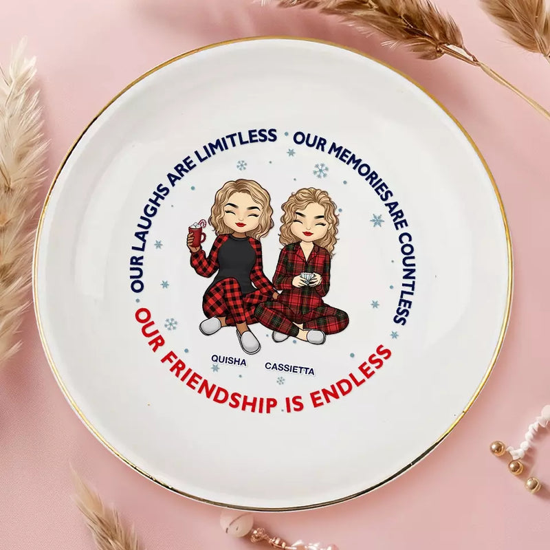 Custom Name Friendship Gifts for Best Friends - Personalized Jewelry Dish