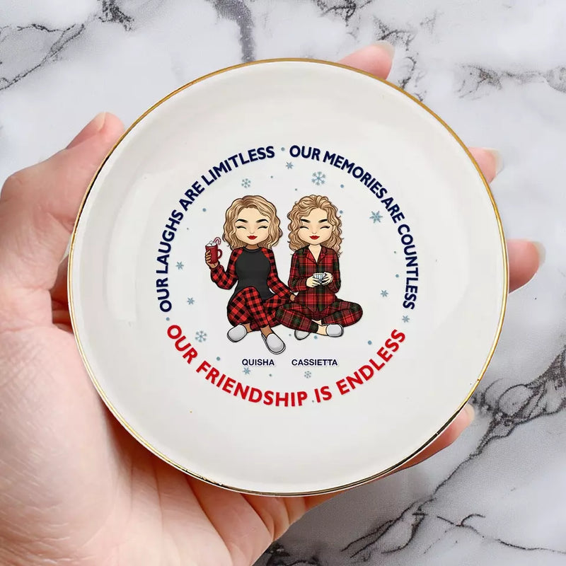 Custom Name Friendship Gifts for Best Friends - Personalized Jewelry Dish