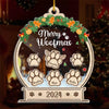 Happy Happy Pawlidays - Dog & Cat Personalized Custom 3 Layers Shaker Ornament - Christmas Gift For Pet Owners, Pet Lovers