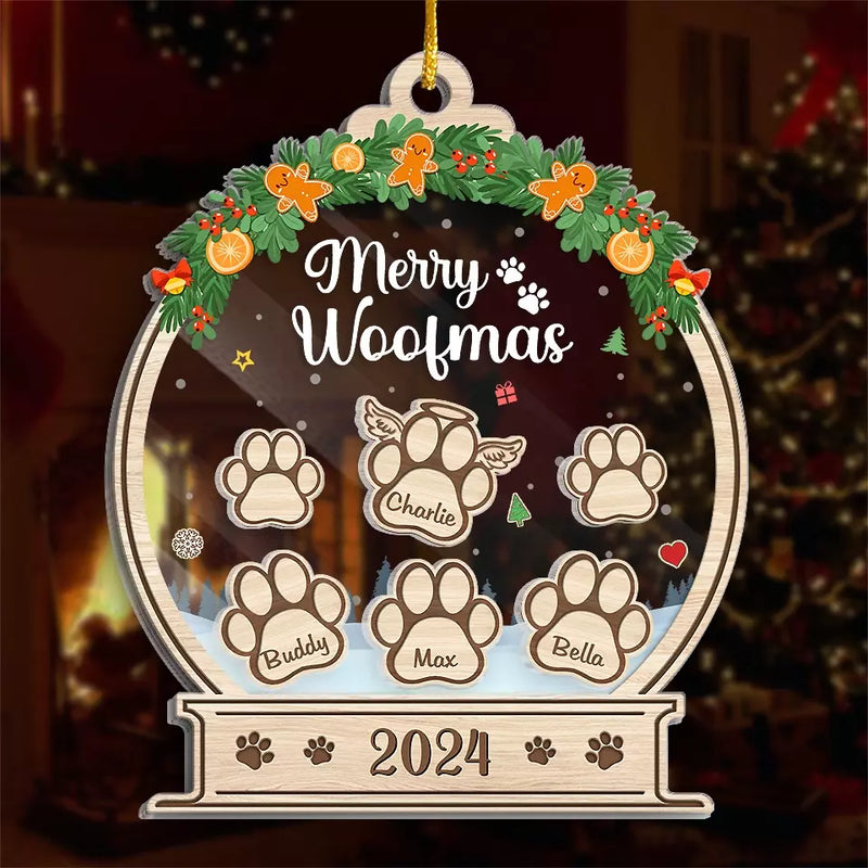 Happy Happy Pawlidays - Dog & Cat Personalized Custom 3 Layers Shaker Ornament - Christmas Gift For Pet Owners, Pet Lovers