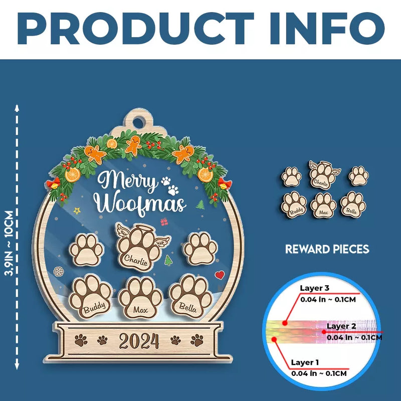 Happy Happy Pawlidays - Dog & Cat Personalized Custom 3 Layers Shaker Ornament - Christmas Gift For Pet Owners, Pet Lovers