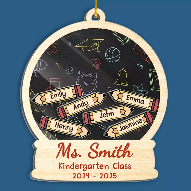 Custom Name Kindergarten Teacher Gifts - Personalized Shaker Ornament