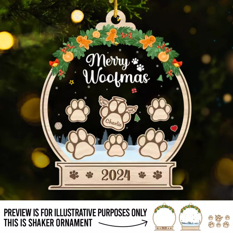 Happy Happy Pawlidays - Dog & Cat Personalized Custom 3 Layers Shaker Ornament - Christmas Gift For Pet Owners, Pet Lovers
