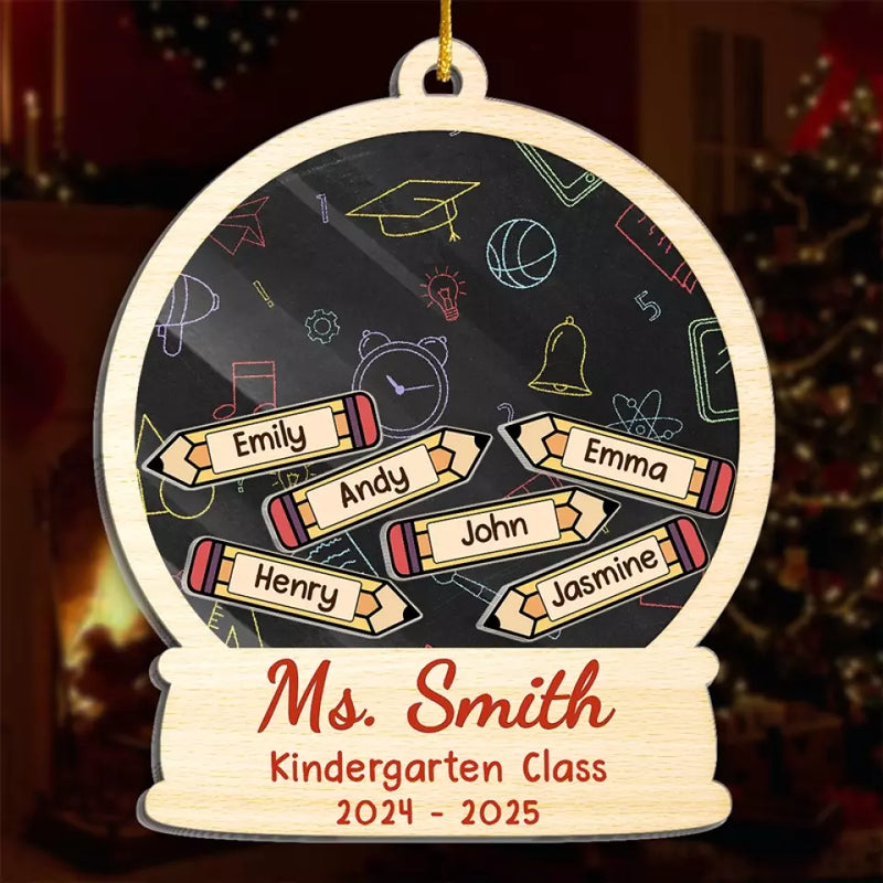 Custom Name Kindergarten Teacher Gifts - Personalized Shaker Ornament