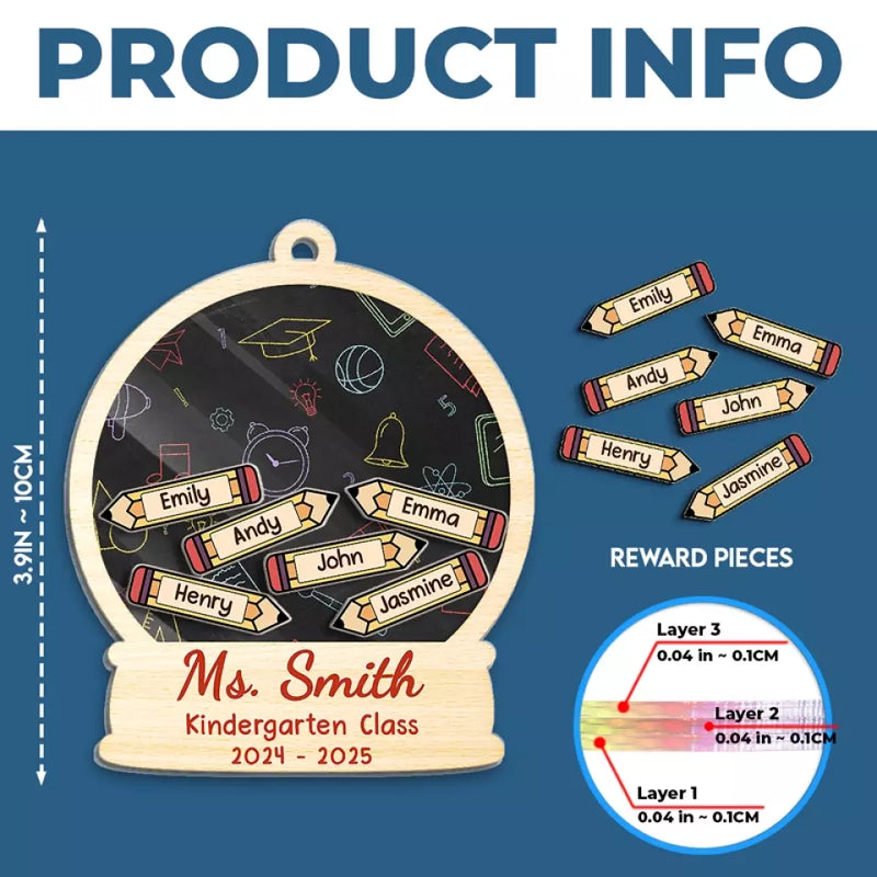 Custom Name Kindergarten Teacher Gifts - Personalized Shaker Ornament