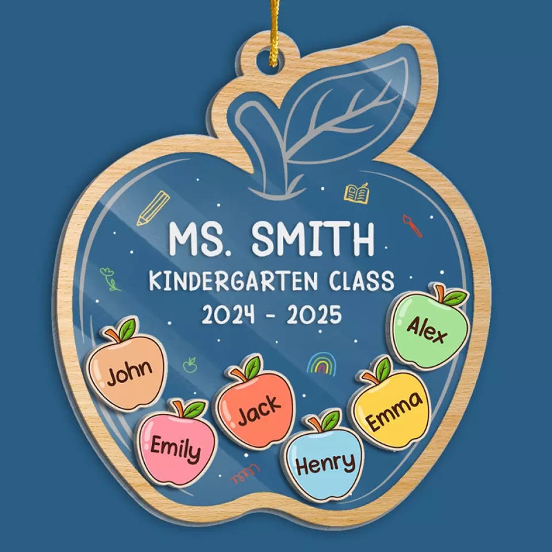 Custom Name Kindergarten Teacher Gifts - Personalized Shaker Ornament