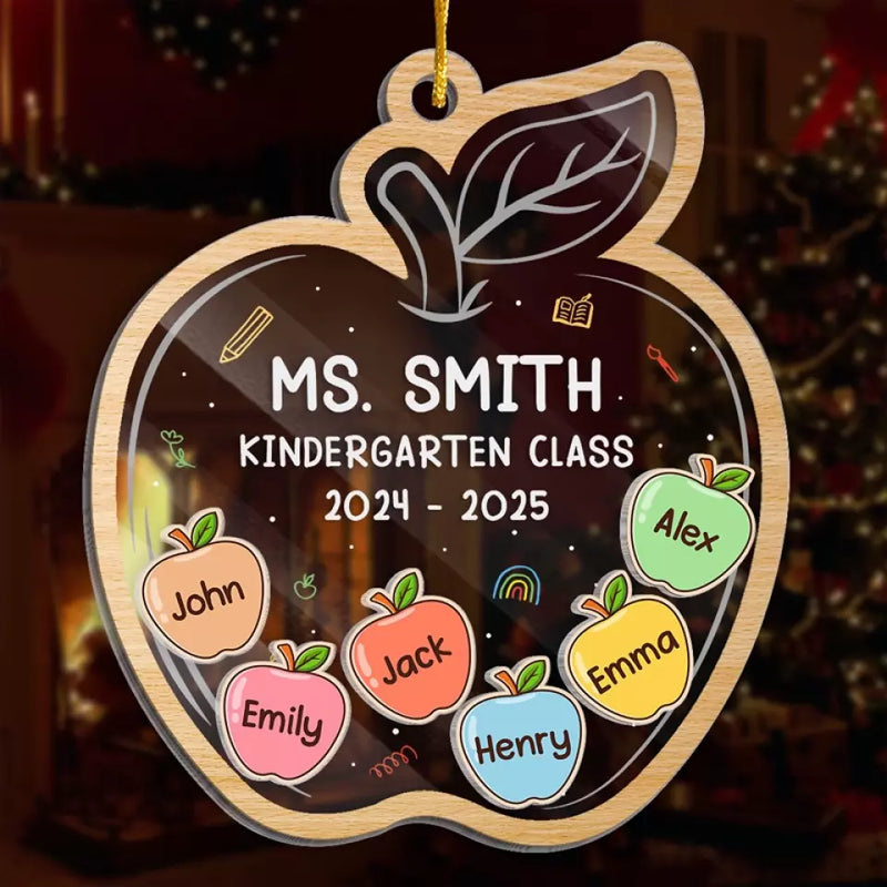 Custom Name Kindergarten Teacher Gifts - Personalized Shaker Ornament