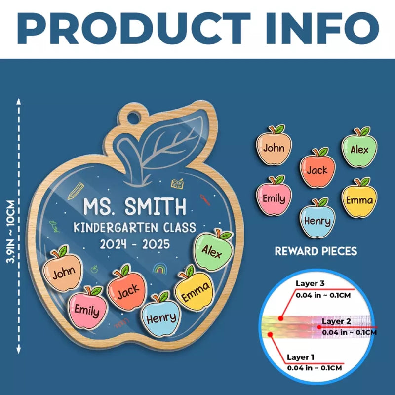 Custom Name Kindergarten Teacher Gifts - Personalized Shaker Ornament