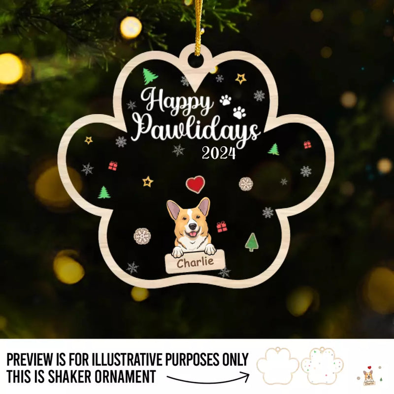 Custom Name Christmas Pet Family Gifts - Personalized Shaker Ornament