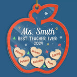 Custom Name Teacher Christmas Gifts - Personalized Shaker Ornament
