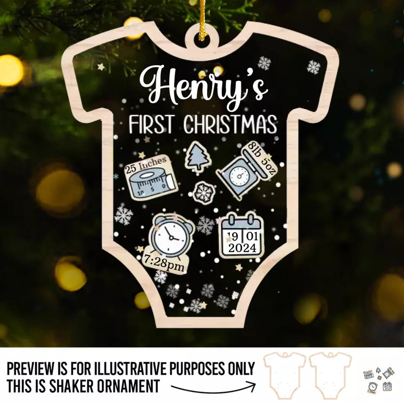 Custom Name Baby's First Christmas Gifts - Personalized Shaker Ornament