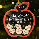 Custom Name Teacher Christmas Gifts - Personalized Shaker Ornament