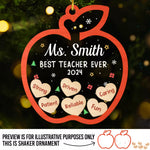 Custom Name Teacher Christmas Gifts - Personalized Shaker Ornament