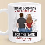 Custom Name Funny Dating App Couple Gifts - Personalized Mugs