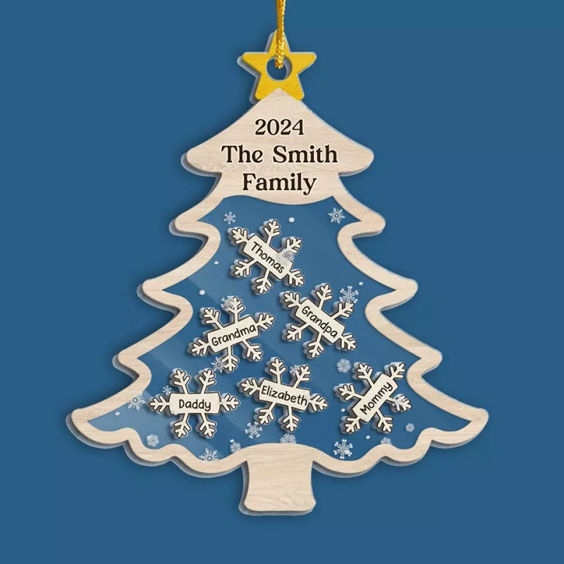 Custom Name Christmas Family Gifts - Personalized Shaker Ornament
