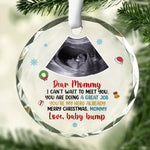 Custom Ultrasound Photo Christmas Gifts for Expecting Moms - Personalized Glass Ornament