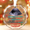 Custom Photo This Christmas I'll Be Snuggled In Mommy's Belly - Family Personalized Custom Circle Glass Ornament - Christmas Gift For Baby Kids, Newborn Baby
