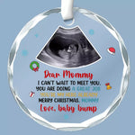 Custom Ultrasound Photo Christmas Gifts for Expecting Moms - Personalized Glass Ornament