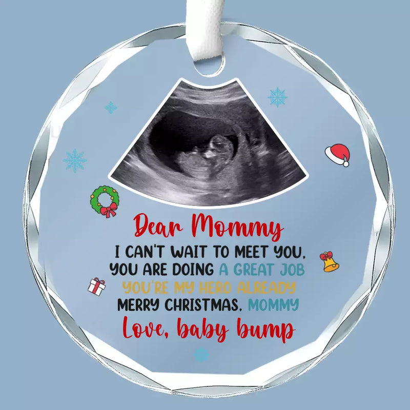 Custom Ultrasound Photo Christmas Gifts for Expecting Moms - Personalized Glass Ornament