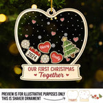 Custom Name First Christmas Gifts for Newlyweds - Personalized Shaker Ornament