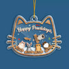 Happy Pawlidays - Cat Personalized Custom 3 Layers Shaker Ornament - Christmas Gift For Pet Owners, Pet Lovers