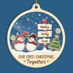 Custom Name First Christmas Couple Gifts - Personalized Shaker Ornament