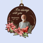 Custom Photo Memorial Christmas Keepsake - Personalized Leather Ornament