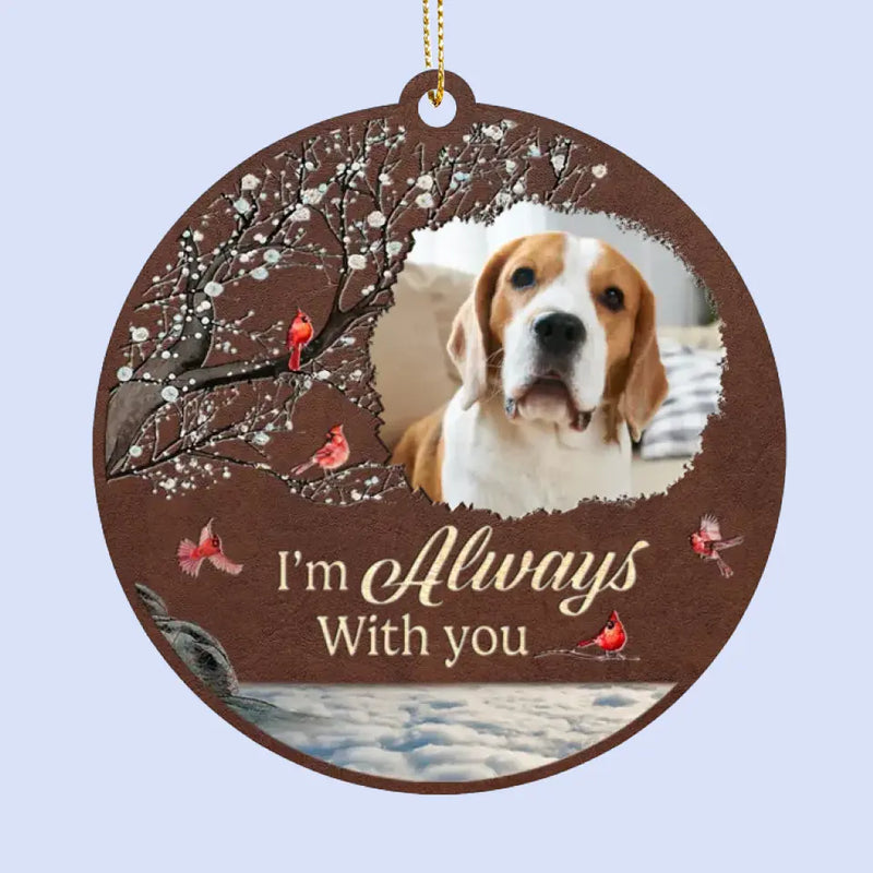 Custom Photo Miss You For The Rest Of My Life  - Memorial Personalized Custom Leather Ornament - Christmas Gift, Sympathy Gift For Pet Owners, Pet Lovers