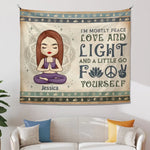 Custom Name Yoga Meditation Decor - Personalized Tapestry