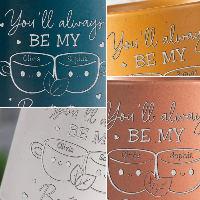 Custom Name Best Tea Gifts for Best Friends - Personalized Pottery Mug
