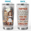 We're Not Just Friends, We're Partners In Crime - Bestie Personalized Custom Tumbler - Halloween Gift For Best Friends, BFF, Sisters