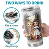 We're Not Just Friends, We're Partners In Crime - Bestie Personalized Custom Tumbler - Halloween Gift For Best Friends, BFF, Sisters