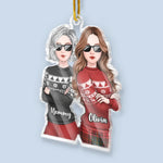 Custom Name Christmas Gifts for Mom and Daughter - Personalized Ornament