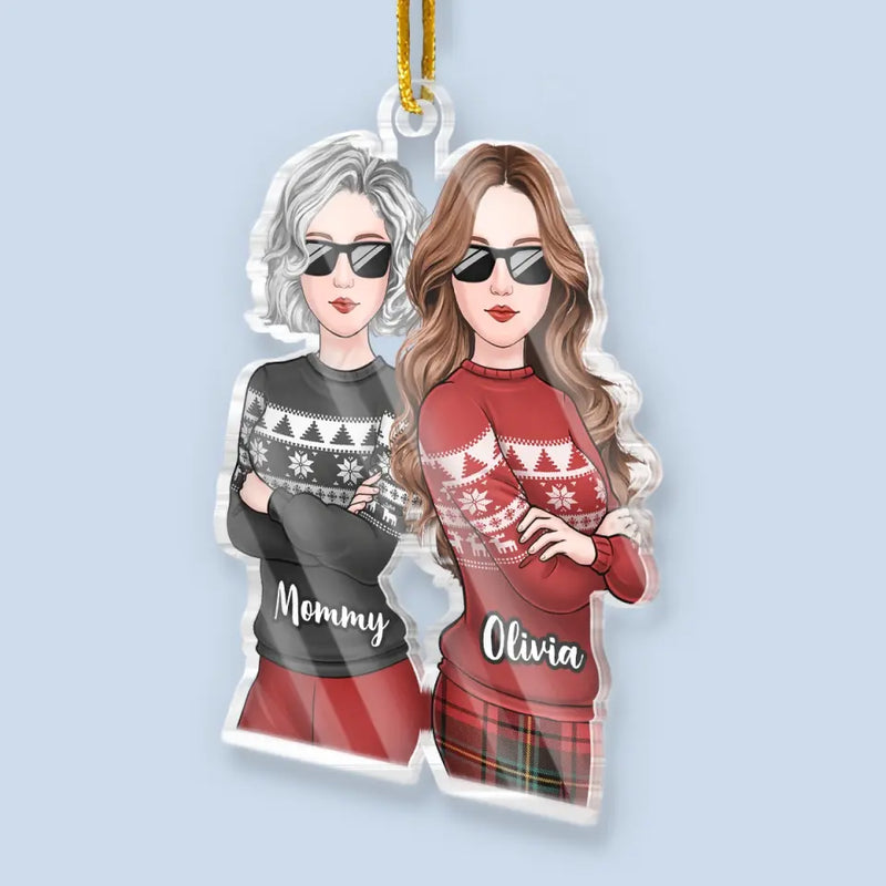 Custom Name Christmas Gifts for Mom and Daughter - Personalized Ornament