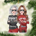 Custom Name Christmas Gifts for Mom and Daughter - Personalized Ornament
