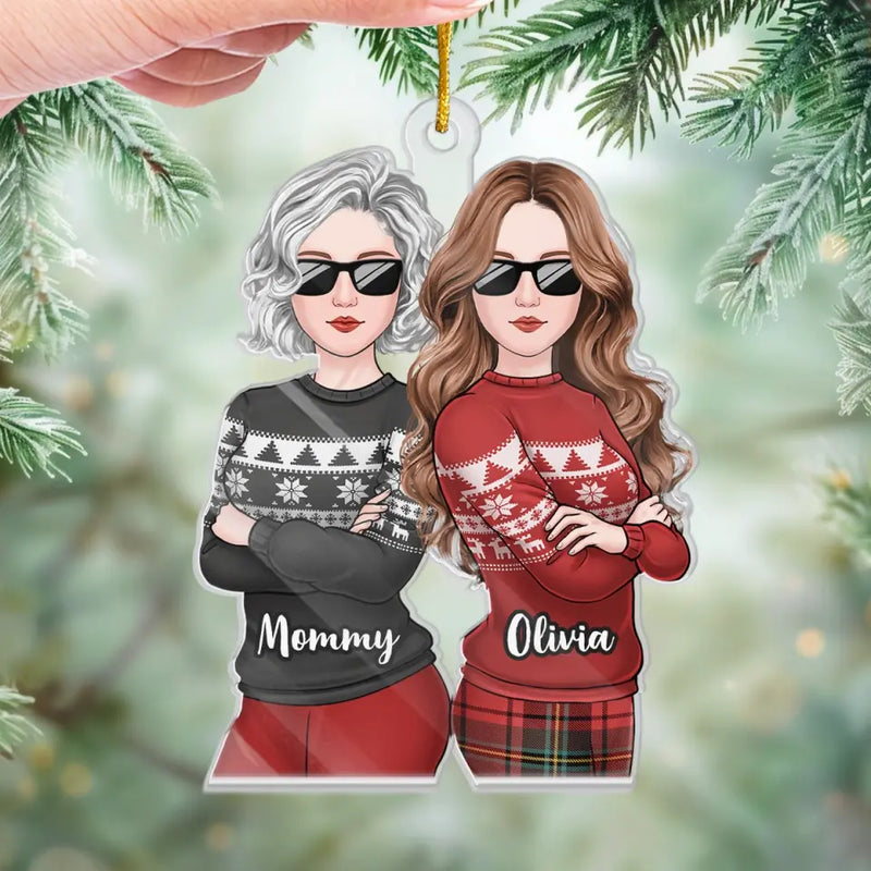 Custom Name Christmas Gifts for Mom and Daughter - Personalized Ornament