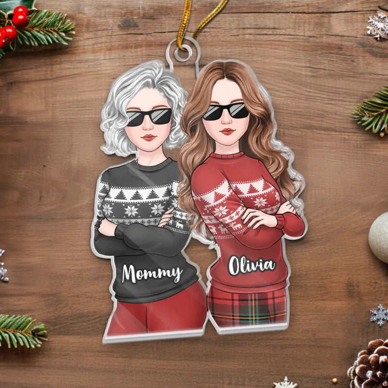 Custom Name Christmas Gifts for Mom and Daughter - Personalized Ornament