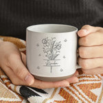 Custom Name Floral Bouquet Gifts - Personalized Pottery Mug